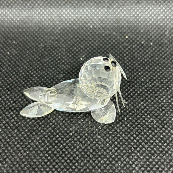 Miniature Austrian 32% full lead crystal forest collector's baby seal figurine - Picture 3 of 5